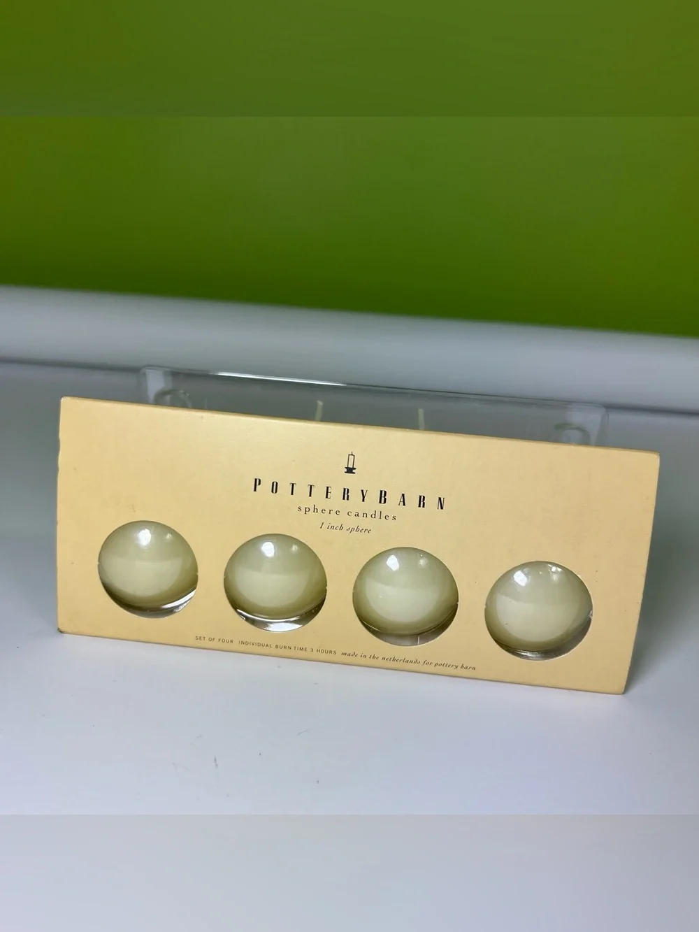 Pottery Barn Sphere Candles Ivory 1 Inch Decorative Ball Candles NIB